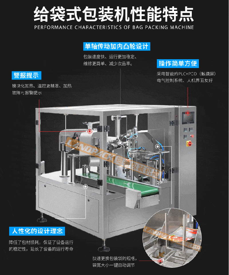  紅棗包裝機(jī)、紅棗給袋式包裝機(jī)特點(diǎn)
